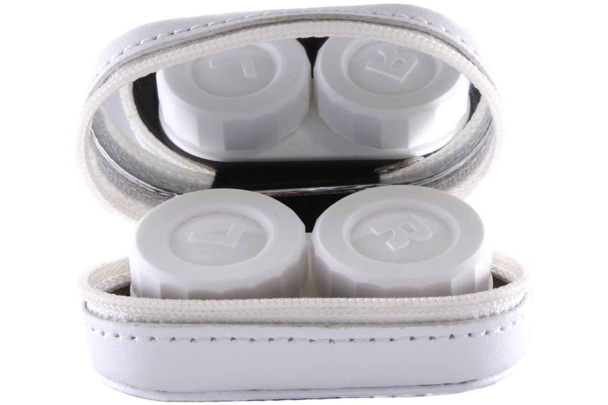Amcon Leather Contact Lens Cases Cases - White