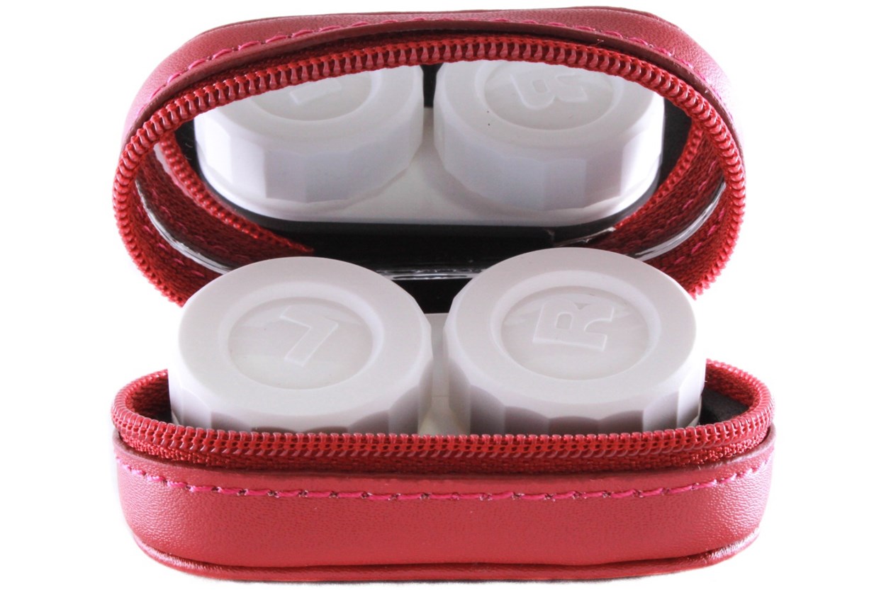 Amcon Leather Contact Lens Cases Cases - Red