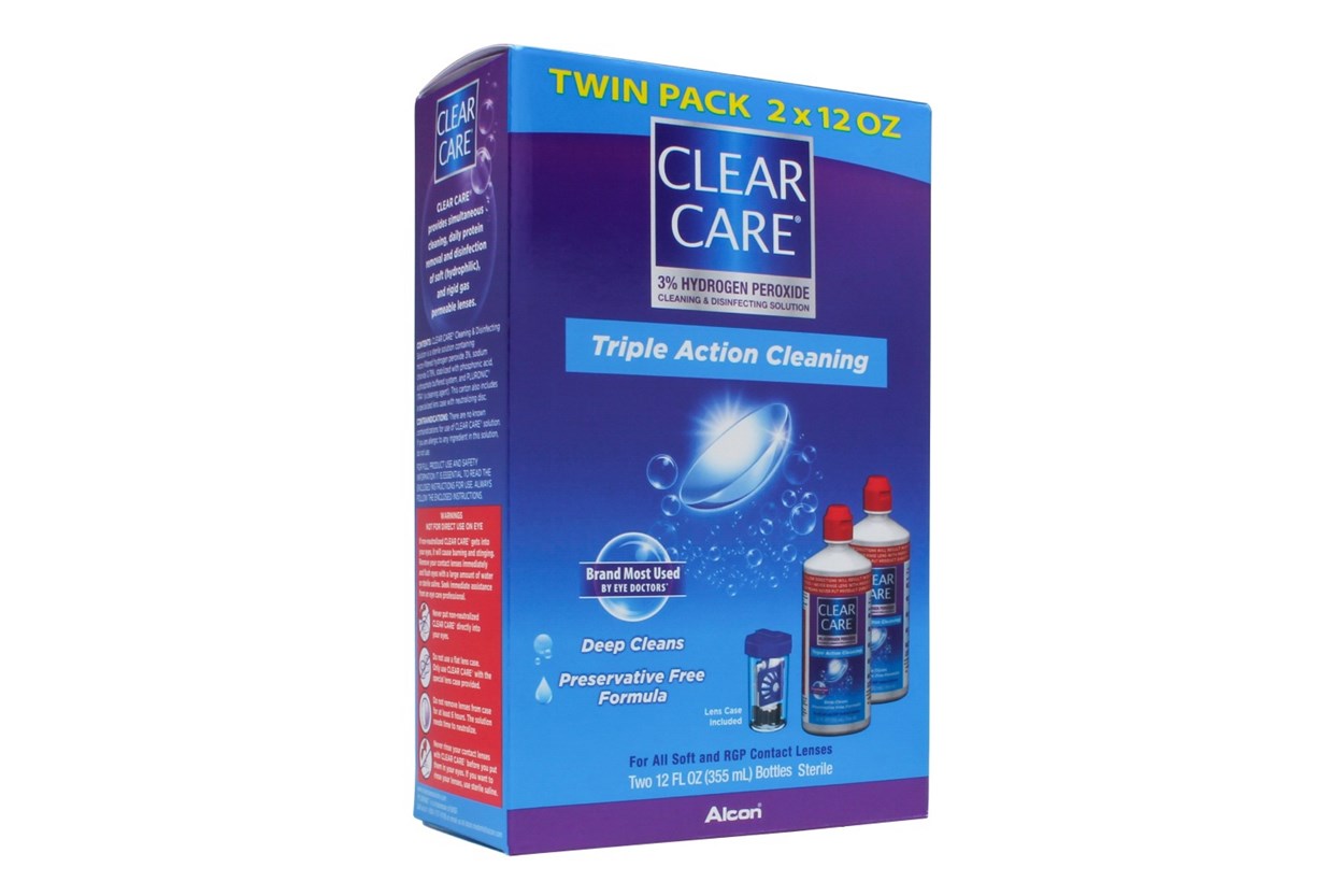 Clear Care Contact Lenses Cleaning and Disinfecting Solution Twin Pack SolutionsCleaners